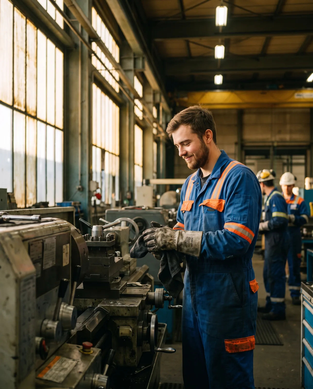 Vakman aan het werk in de werkplaats